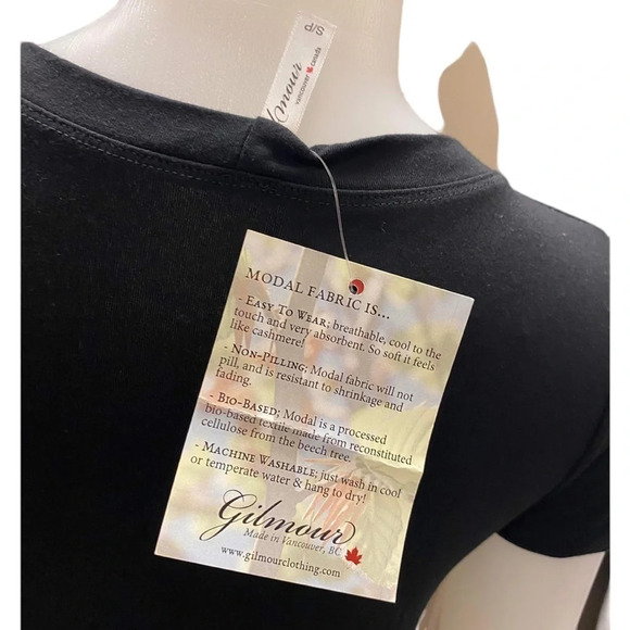 Gilmour Short Sneaker Dress Modal Black Size Small Made In Vancouver - Picture 9 of 11